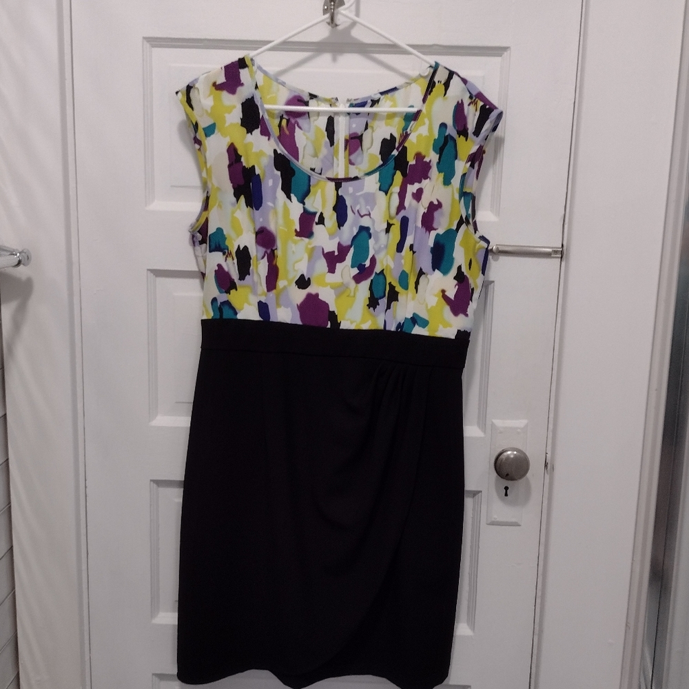 AB Studio Sheath Dress Floral Bodice size 14